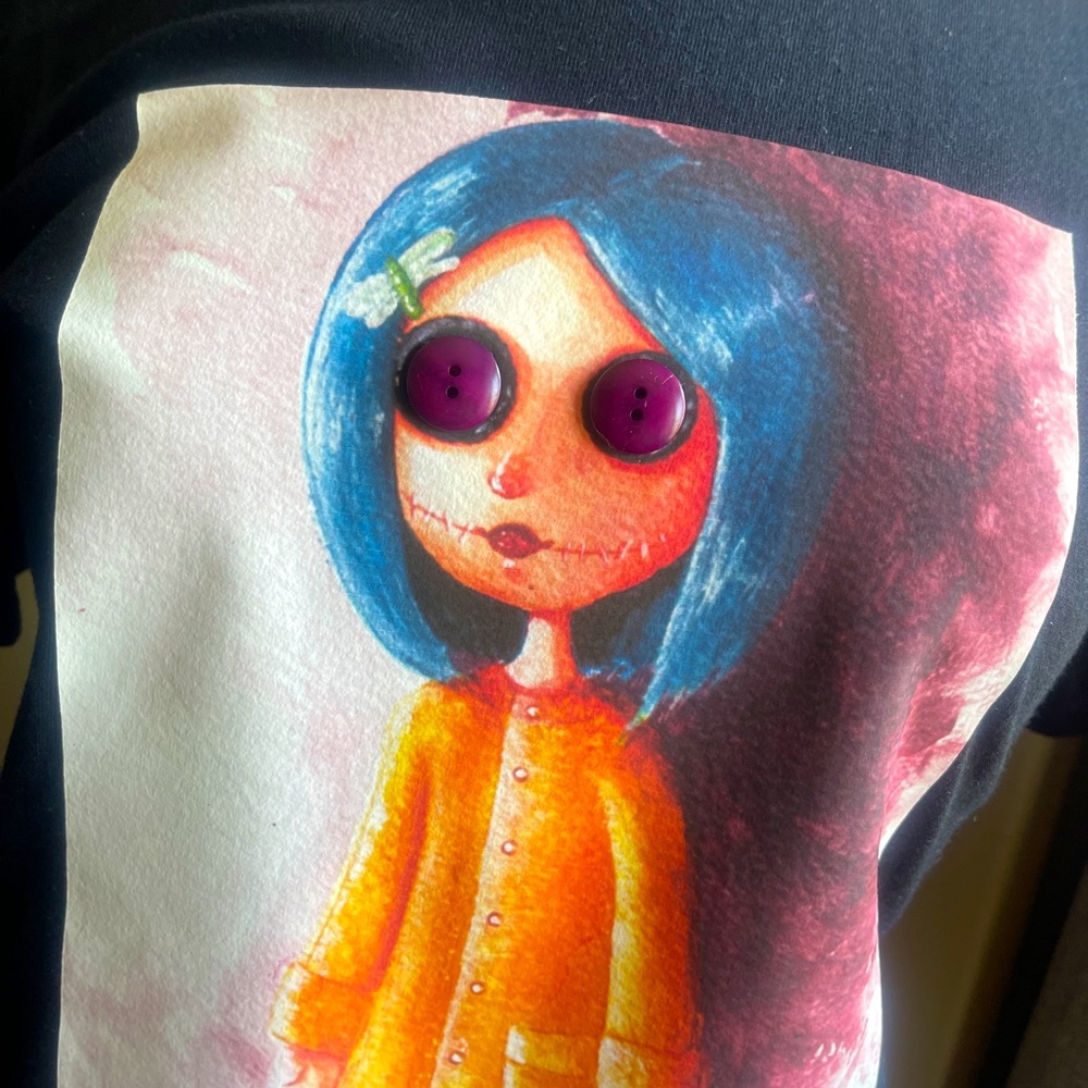 Custom tee with Blue and Orange Graphic